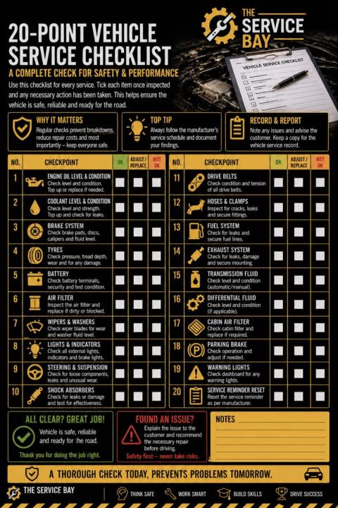 Service checklist