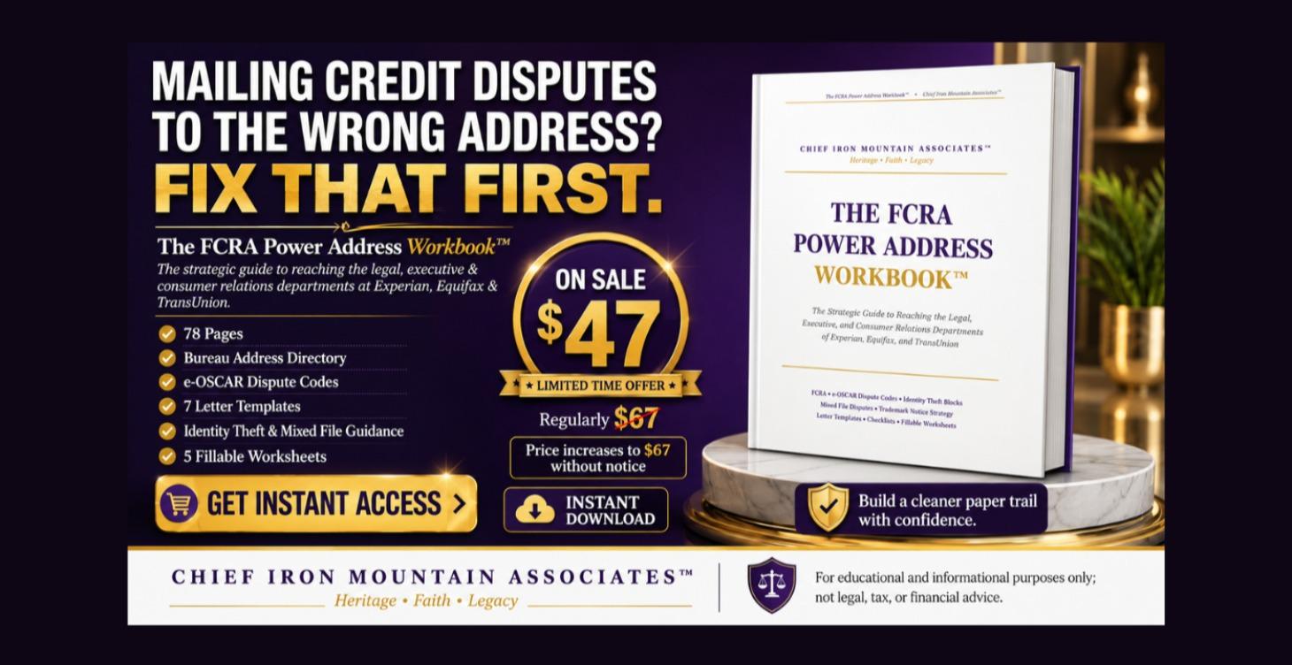 FCRA Guide: Experian Equifax TransUnion Addresses™