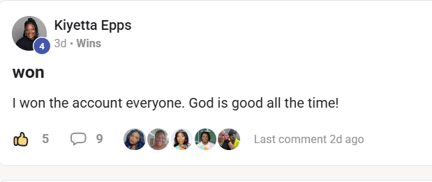 Another Win for a student in our 2.0 Community
