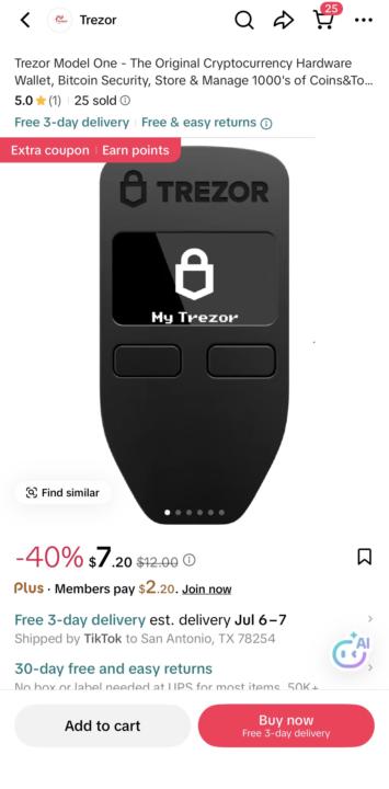 Trezor Wallet Model One: