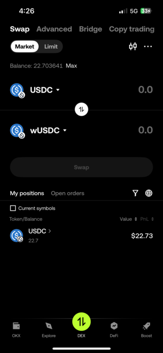 Getting it to the right part of the wallet