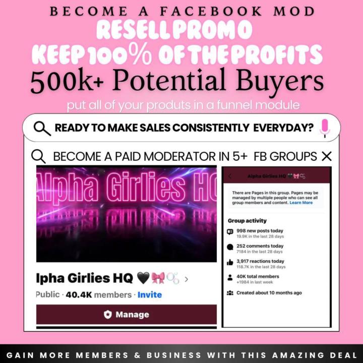 Get PAID to moderate 5+ active Facebook groups for just $10!