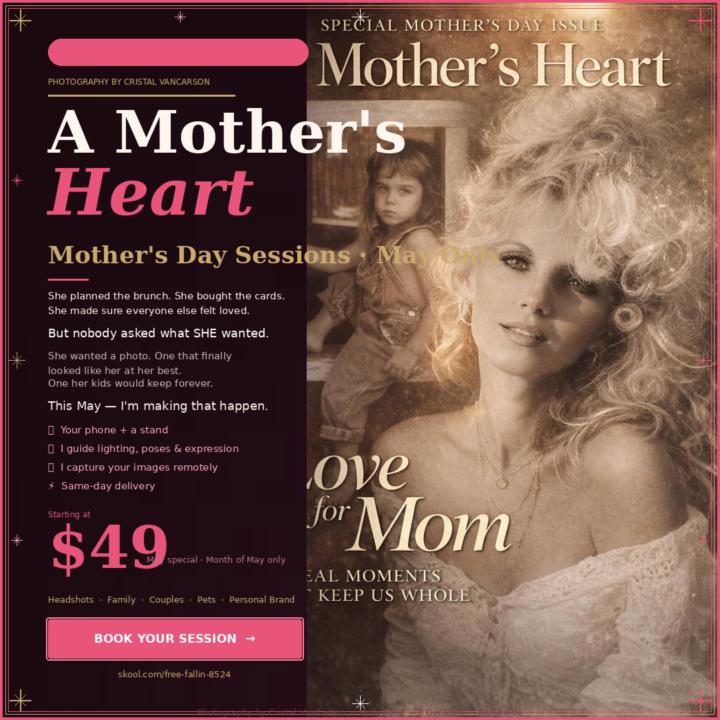 🌸 Mother's Day Sessions — $49 · Month of May Only