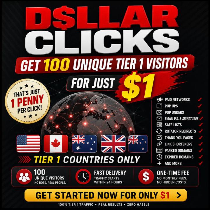 💥 $1 for 100 unique visitors to your link!
