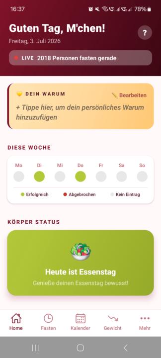 Erfolgreiche Tage Anzeige!?