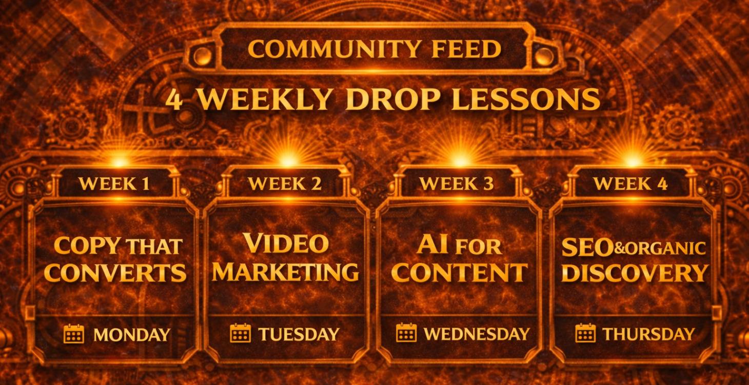 We share 4 Weekly Drop Lessons per month