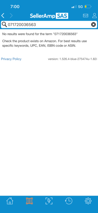 When I scan a product with the mobile app on my phone seller AMP this keeps popping up? Can someone assist me please. I’m not sure why this keeps happening 😣🫩
