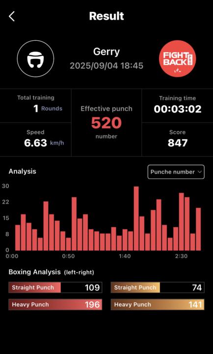 New Personal Best For Number of Documented Heavy Punches in 1 3 Minute Round. 