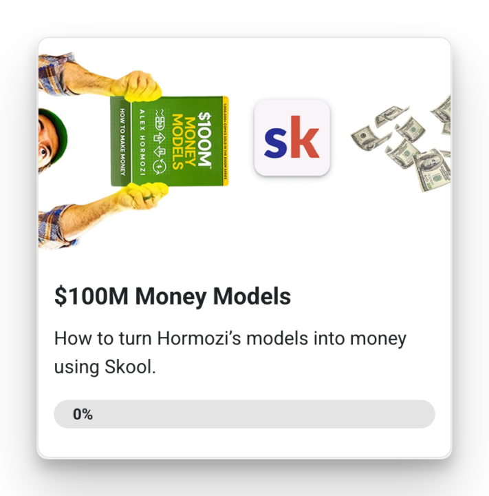 ✴️ Get the $100M Money Models Course (and audiobook) From Alex Hormozi - Free for Skoolers