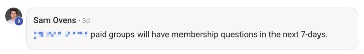 ✳️ Paid groups will get the questionnaire in the next couple of days 