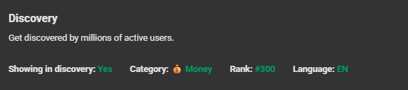 #300 on discovery for money!