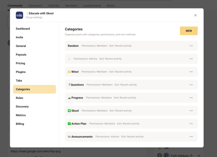 You can now sort categories by recent/newest/best etc.