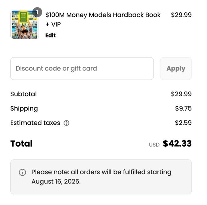 Are you getting Alex Hormozi's book?