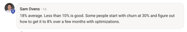 Average churn levels...