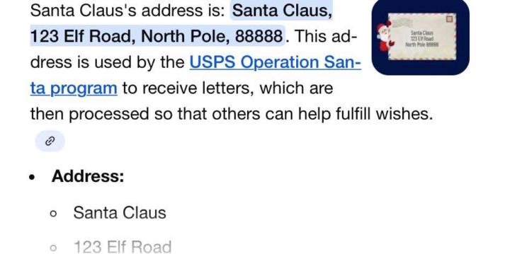 Write letters to Santa! 
