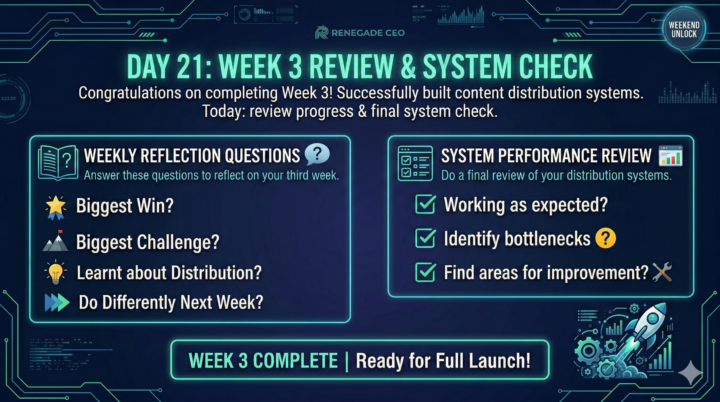 Day 21: Week 3 Review & System Check 🚀