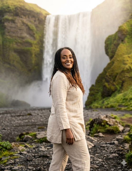 Prompt of the Day 📸 | Iceland Waterfall Adventure Portrait