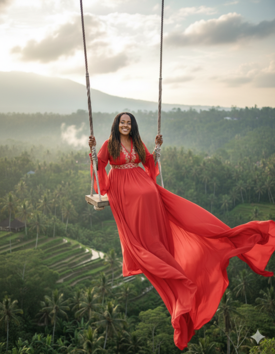 Prompt of the Day 💻✍🏾 | Bali Jungle Swing Portrait