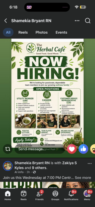 Local job opportunity!! 