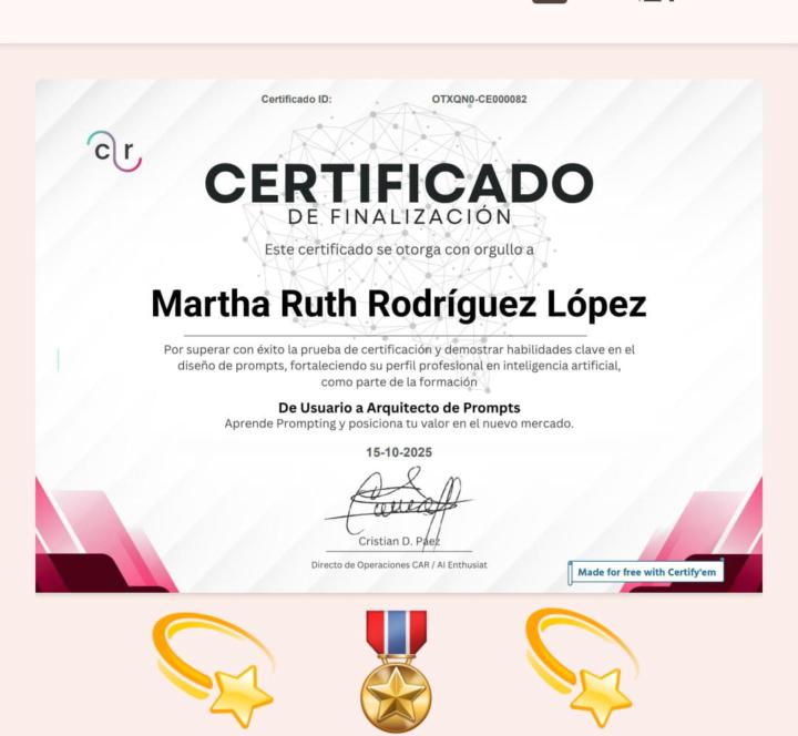 💫 “De la inspiración a la acción: mi certificado en Diseño y Validación de GPTs”