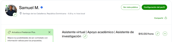 Ya estoy registrado en Upwork