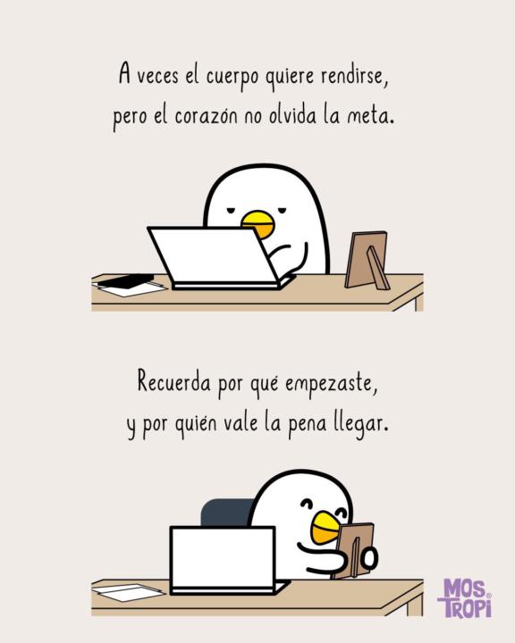 ✨ Recuerda siempre porque empezaste y sigue adelante.