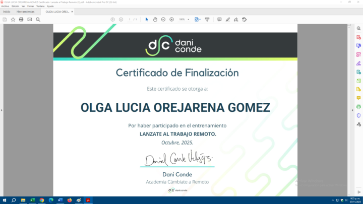 CERTIFICACION DEL DESAFIO