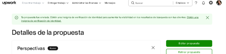 Mi primera propuesta en UPWORK