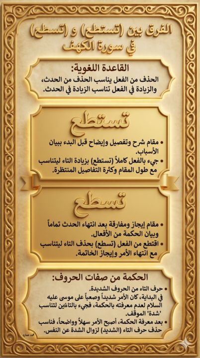ما الفرق بين كلمتين تستطع وتسطع عليه صبرا