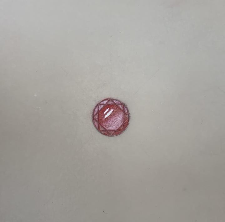 我畫出第一顆彩色寶石了！