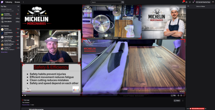 Testing the Stream tomorrow night!  Stop by for an intro Q&A!  We're going to be testing our knife skills on camera!