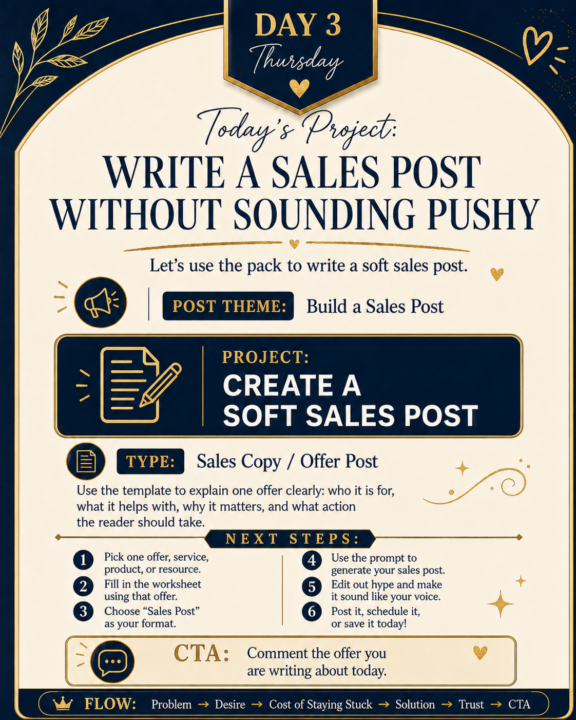 Today’s Project: Write a Sales Post Without Sounding Like a Pushy Robot