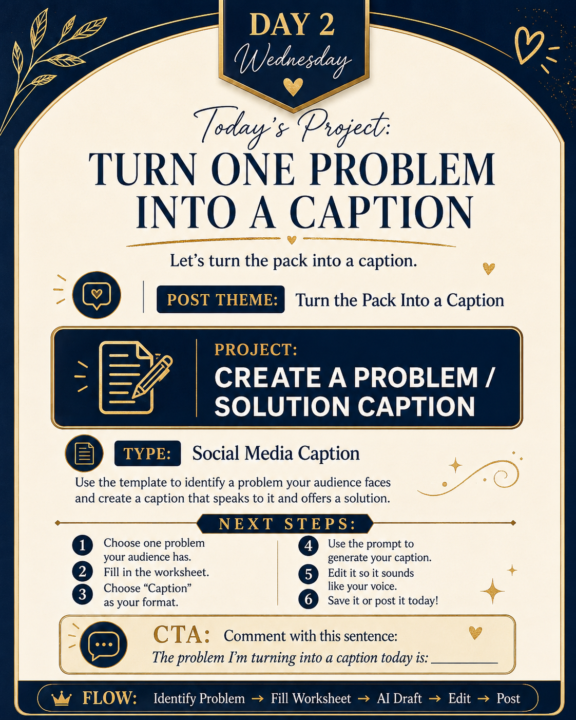 Today’s Project: Turn One Problem Into a Caption