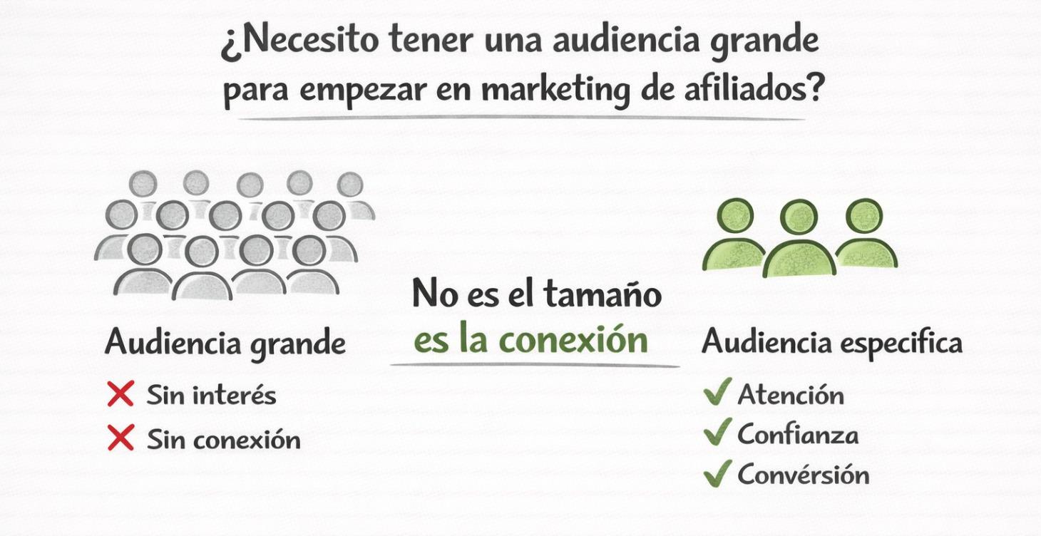 ¿Necesito tener una audiencia grande para empezar?