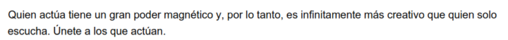 Unete a los que actuan