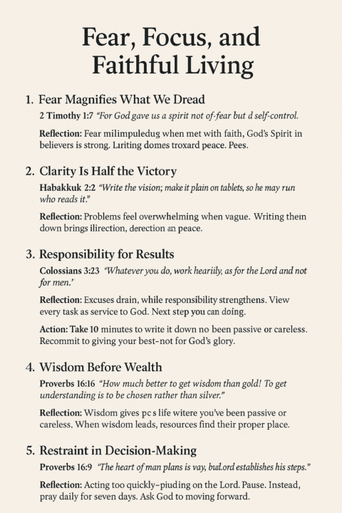 Fear, Focus, and Faithful Living