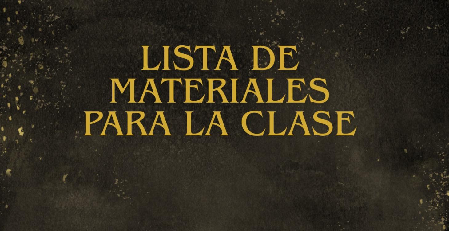 Lista de materiales para la clase