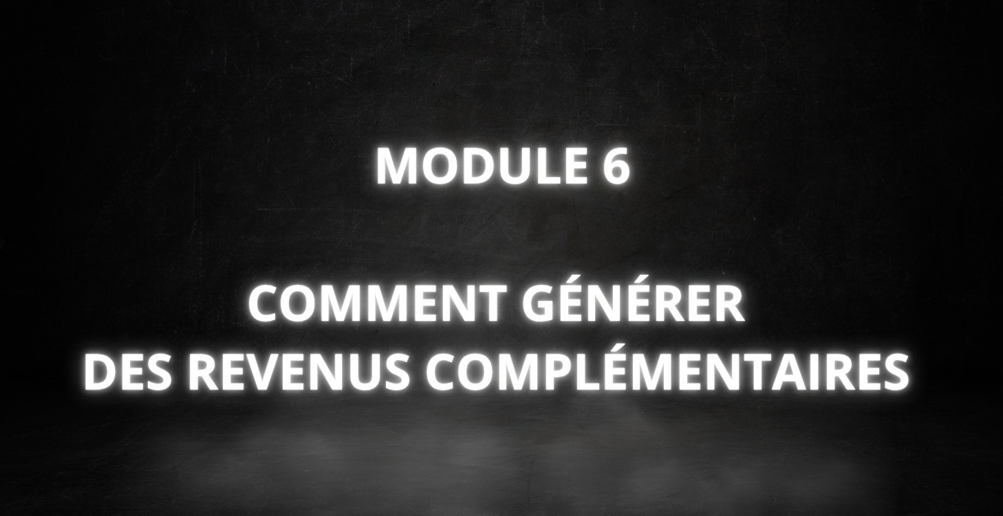 Module 6 - Création de revenus complémentaires