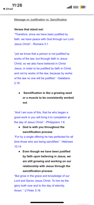 Sanctification vs. Justification!
