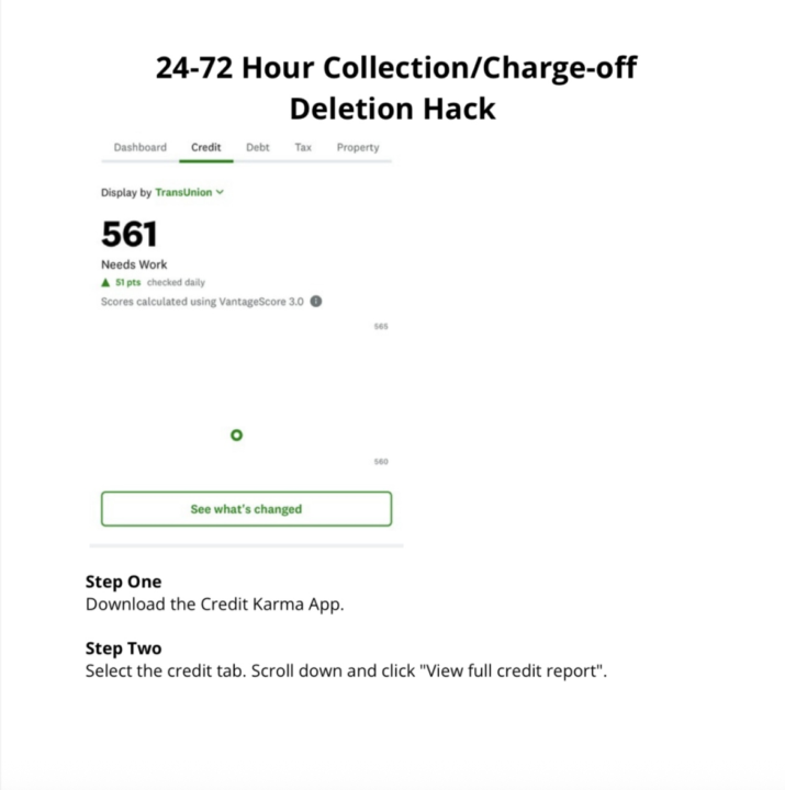 24-72 Hour Transunion Collection Deletion Hack