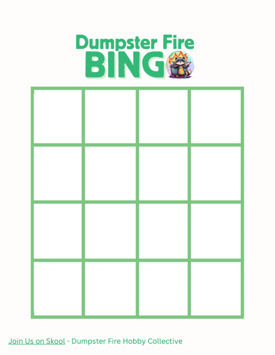 Dumpster Fire Bingo - March 