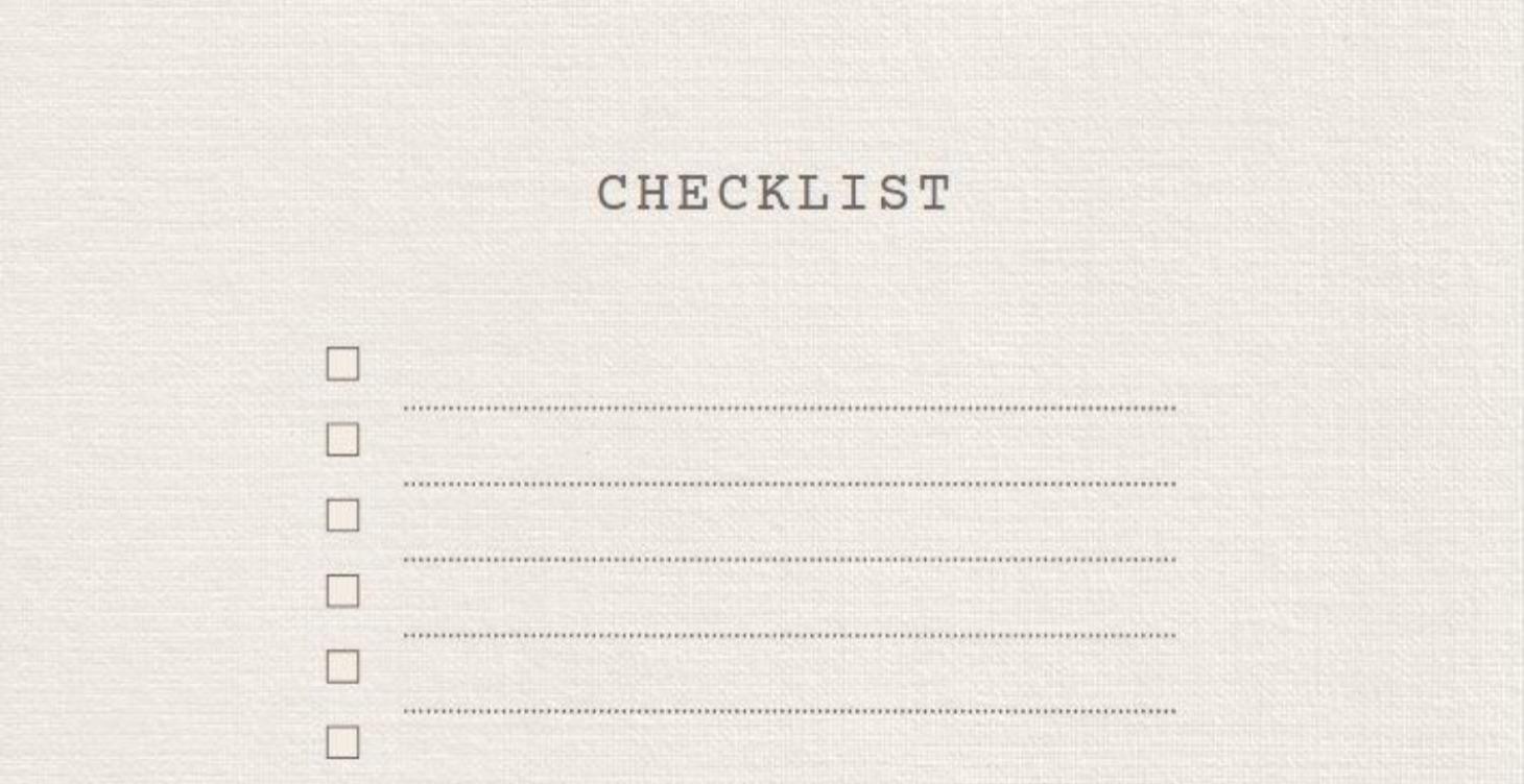 Pre Renovation Checklist