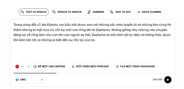 elevenlabs.io vừa cập nhật có thêm giọng AI tiếng việt