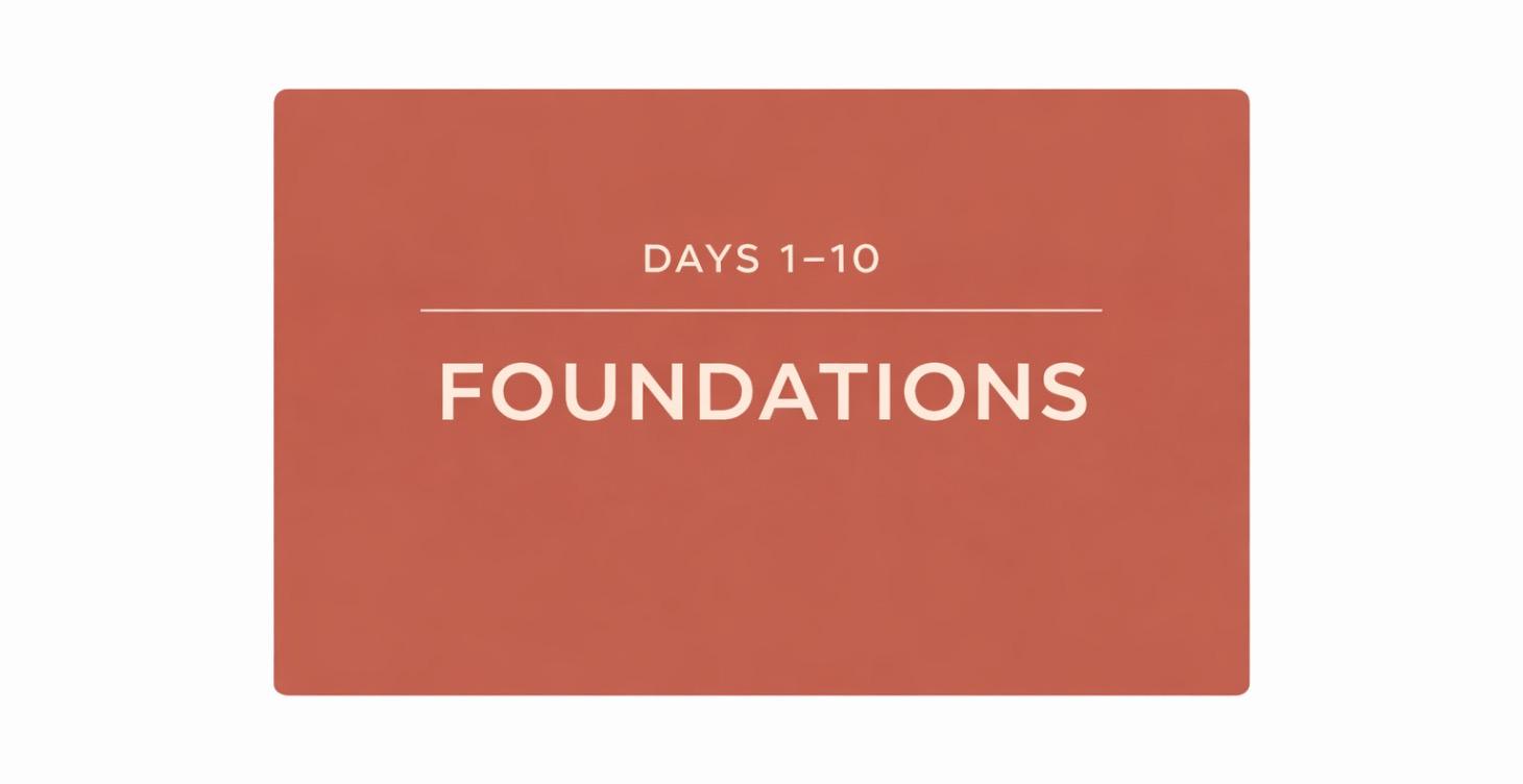 Days 1-10: Foundations