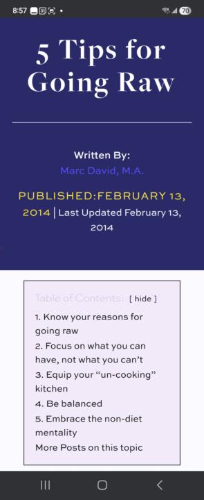 Considering adopting a raw lifestyle?