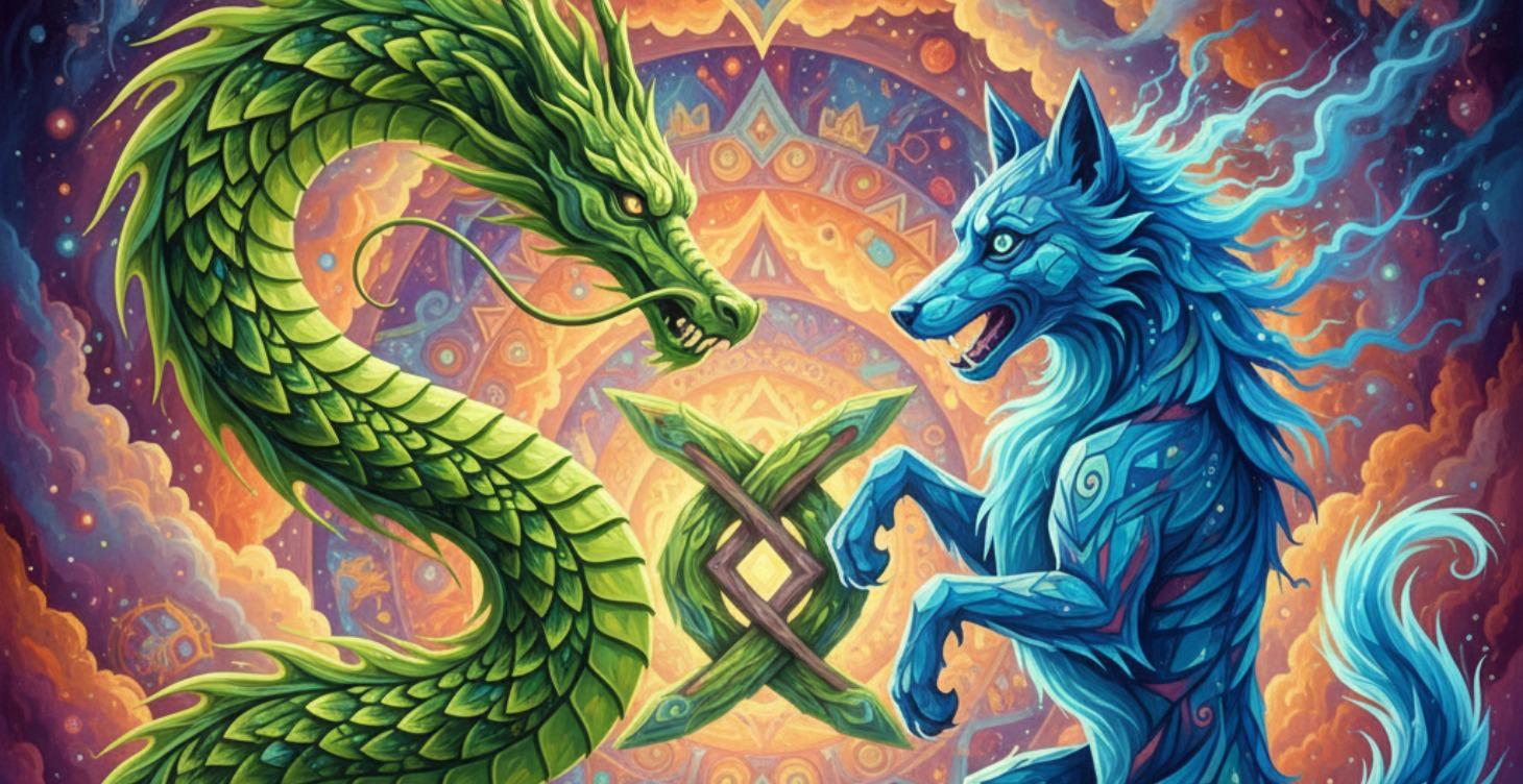 The Green Dragon and Blue Dog