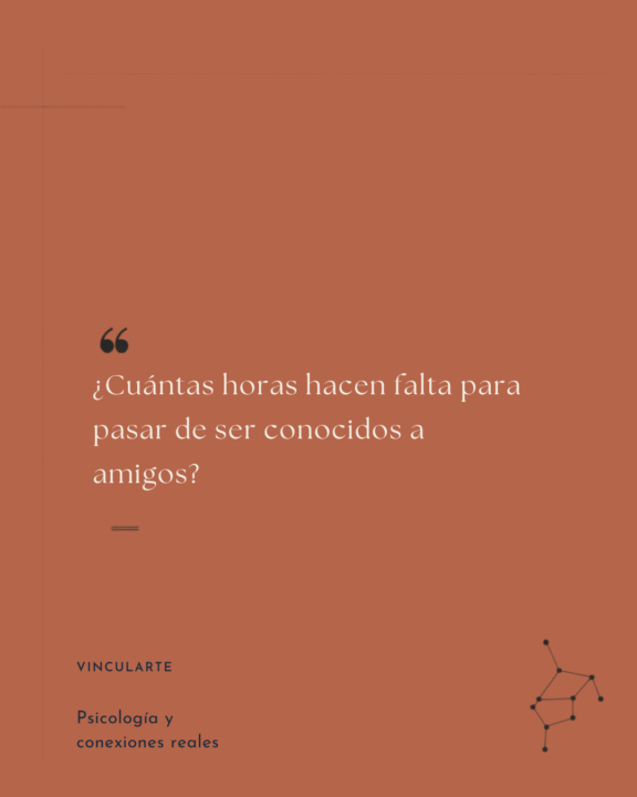 ¿Cuántas horas hacen falta para que una relación pase de contacto a amistad?