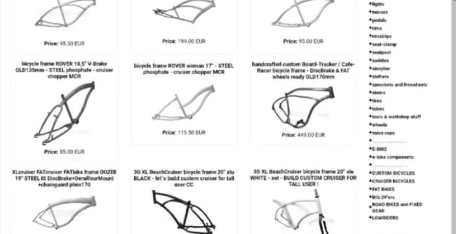 Suppliers and builders of Kustom parts/frames