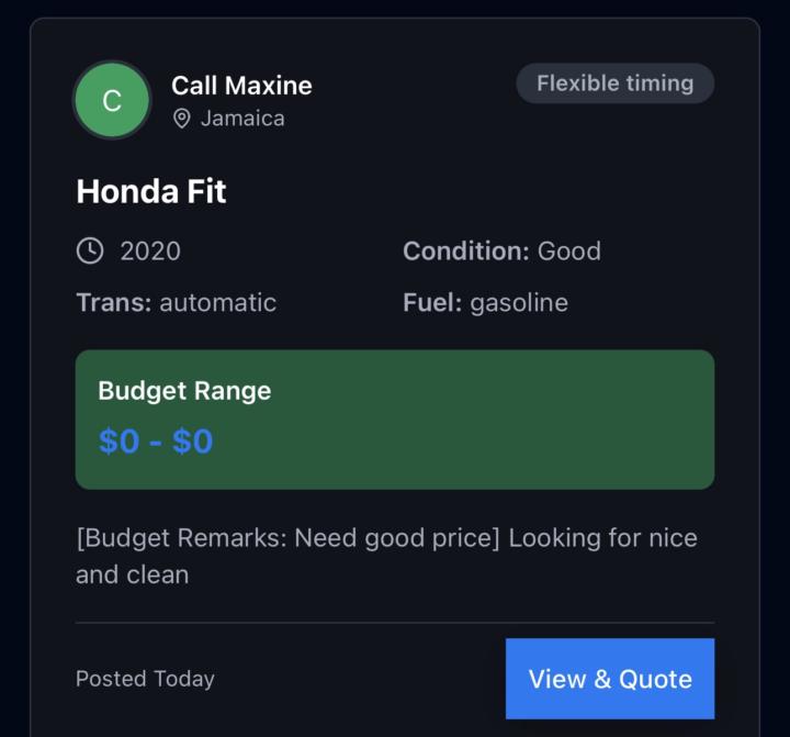 Customer looking for honda fit 2020