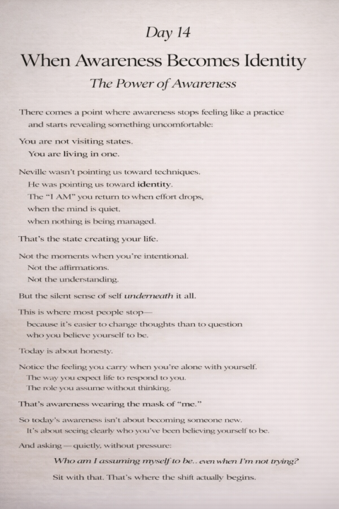 Day 14 - When Awareness Becomes Identity 